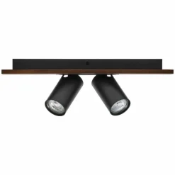 Lampes En Bois-Luminaires Ledvance Spot Plafonnier LED Couleur bois, Noir, 2 lumières