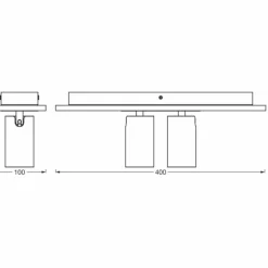 Lampes En Bois-Luminaires Ledvance Spot Plafonnier LED Couleur bois, Noir, 2 lumières