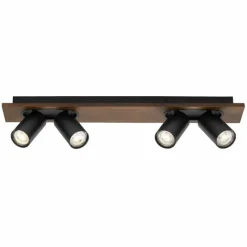 Lampes En Bois-Luminaires Ledvance Spot Plafonnier LED Couleur bois, Noir, 4 lumières