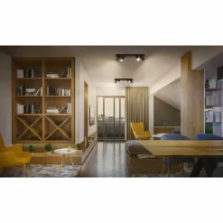 Lampes En Bois-Luminaires Ledvance Spot Plafonnier LED Couleur bois, Noir, 4 lumières