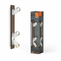 Lampes En Bois-Luminaires Ledvance Spot Plafonnier LED Couleur bois, Blanc, 3 lumières