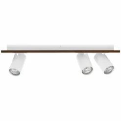 Lampes En Bois-Luminaires Ledvance Spot Plafonnier LED Couleur bois, Blanc, 3 lumières