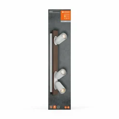 Lampes En Bois-Luminaires Ledvance Spot Plafonnier LED Couleur bois, Blanc, 3 lumières
