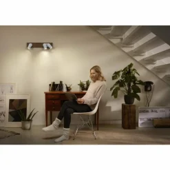 Lampes En Bois-Luminaires Ledvance Spot Plafonnier LED Couleur bois, Blanc, 3 lumières