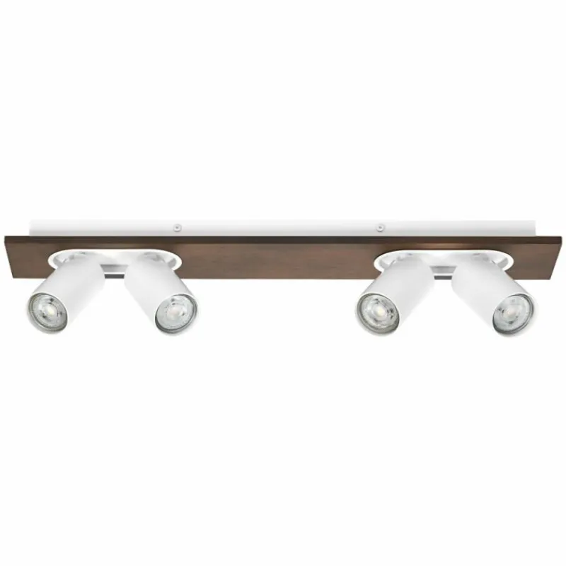 Lampes En Bois-Luminaires Ledvance Spot Plafonnier LED Couleur bois, Blanc, 4 lumières