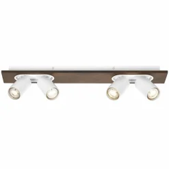 Lampes En Bois-Luminaires Ledvance Spot Plafonnier LED Couleur bois, Blanc, 4 lumières
