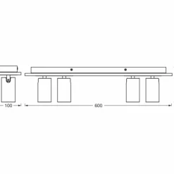 Lampes En Bois-Luminaires Ledvance Spot Plafonnier LED Couleur bois, Blanc, 4 lumières