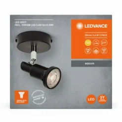 Luminaires Ledvance Spot Plafonnier LED Noir, 1 lumière* Éclairage Led