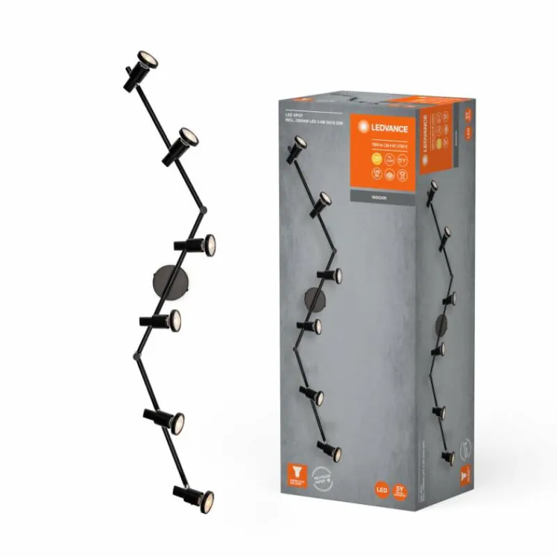 Luminaires Ledvance Spot Plafonnier LED Noir, 6 lumières* Éclairage Led