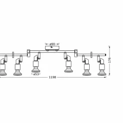 Luminaires Ledvance Spot Plafonnier LED Noir, 6 lumières* Éclairage Led