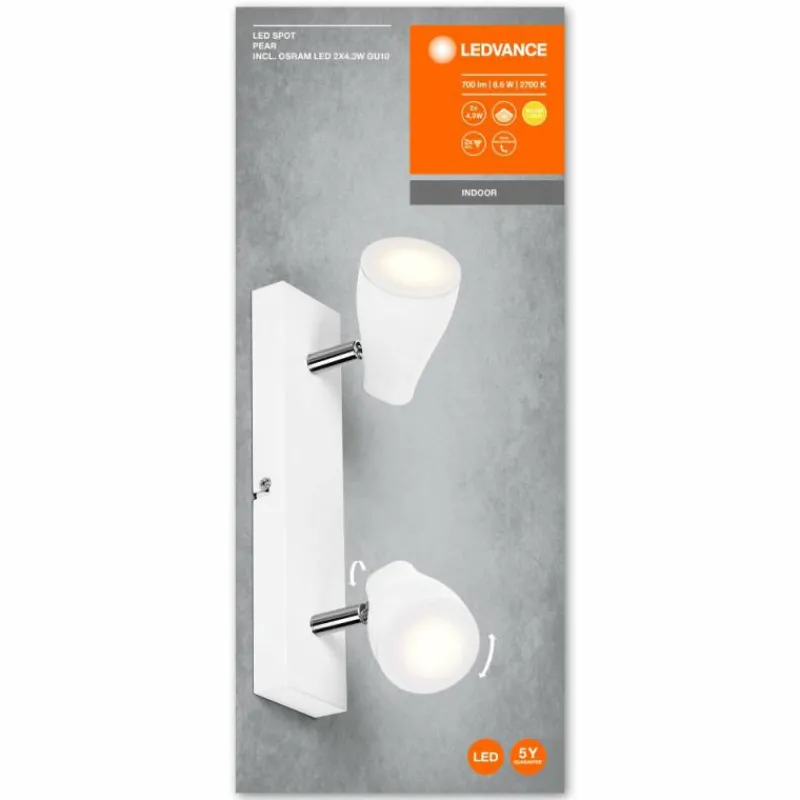 Luminaires Ledvance Spot Plafonnier LED Blanc, 2 lumières* Éclairage Led