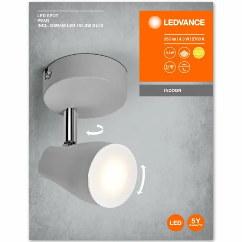 Luminaires Ledvance Spot Plafonnier LED Gris, 1 lumière* Éclairage Led