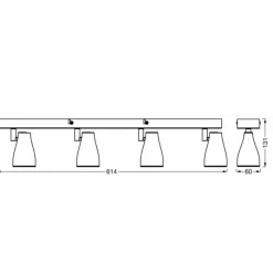 Luminaires Ledvance Spot Plafonnier LED Gris, 4 lumières* Éclairage Led