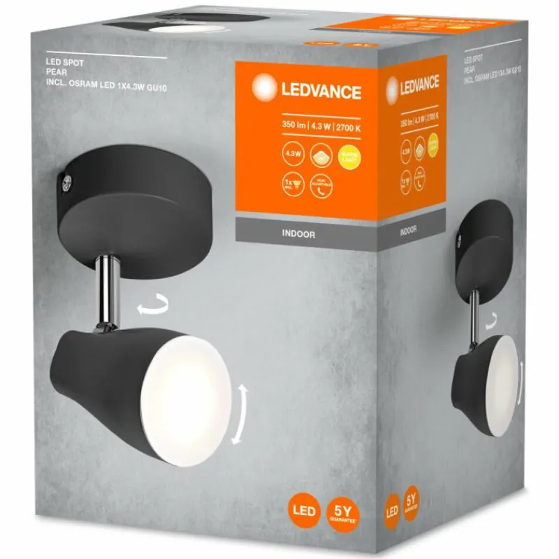 Luminaires Ledvance Spot Plafonnier LED Noir, 1 lumière* Éclairage Led