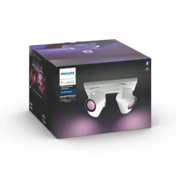 Luminaires Philips Spot pour plafond et mur, kit d'extension Philips Hue Ambiance White & Color Argenta Blanc, 4 lumières, Changeur de couleurs