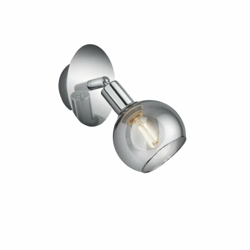 Suspension Verre Fumé-Luminaires Reality Spot Reality BREST Chrome, 1 lumière