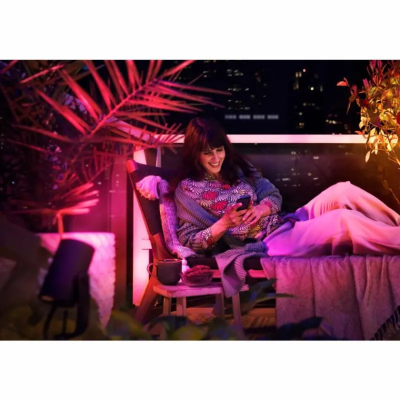 Luminaires Philips Spot, set de 3 de base Philips Hue Ambiance White & Color WACA Lily LED Noir, 1 lumière, Changeur de couleurs