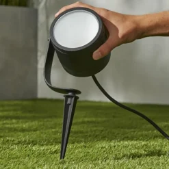 Luminaires Philips Spot Spot de jardin LED Noir, 1 lumière, Changeur de couleurs