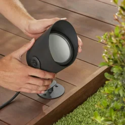 Luminaires Philips Spot Spot de jardin LED Noir, 1 lumière, Changeur de couleurs