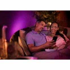 Luminaires Philips Spot Spot de jardin LED Noir, 1 lumière, Changeur de couleurs