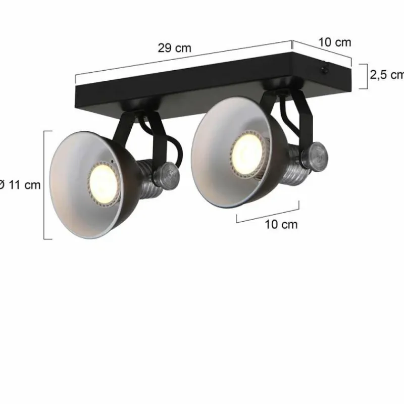 Luminaires Steinhauer Spot Steinhauer BROOKLY LED Noir, 2 lumières* Éclairage Led