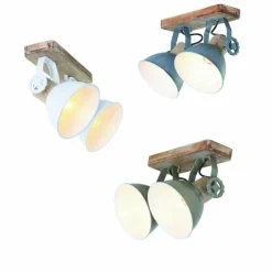 Lampes En Bois-Luminaires Steinhauer Spot Steinhauer GEARWOOD Gris, 2 lumières