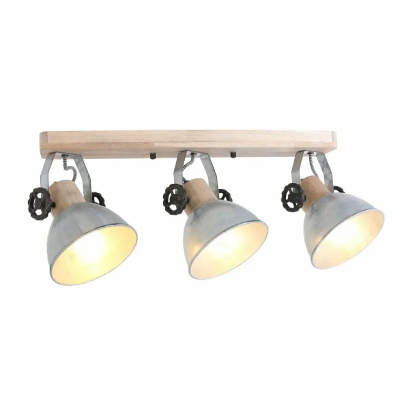 Lampes Industrielles-Luminaires Steinhauer Spot Steinhauer Gearwood Bois clair, 3 lumières