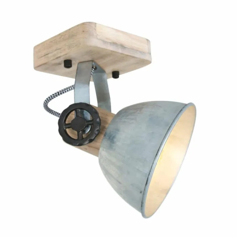 Lampes Industrielles-Luminaires Steinhauer Spot Steinhauer Gearwood Bois clair, Nickel mat, 1 lumière