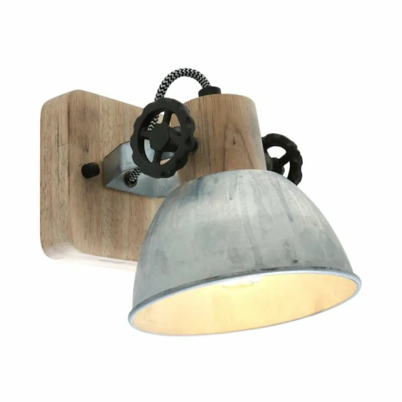 Lampes Industrielles-Luminaires Steinhauer Spot Steinhauer Gearwood Bois clair, Nickel mat, 1 lumière