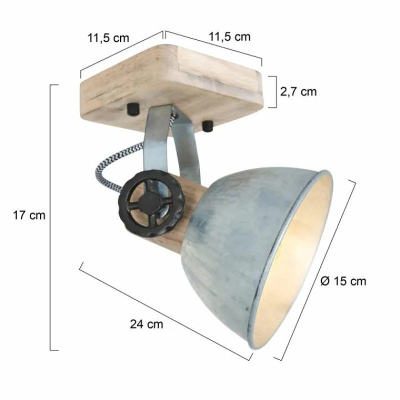 Lampes Industrielles-Luminaires Steinhauer Spot Steinhauer Gearwood Bois clair, Nickel mat, 1 lumière