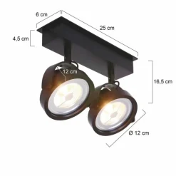 Luminaires Steinhauer Spot Steinhauer Mexlite LED Noir, 2 lumières* Spots Et Projecteurs