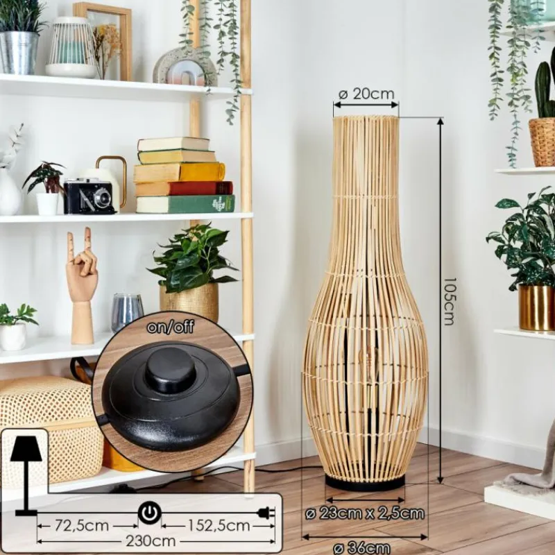 Lampes Dorées-hofstein Staby Lampadaire Or, Noir, 3 lumières