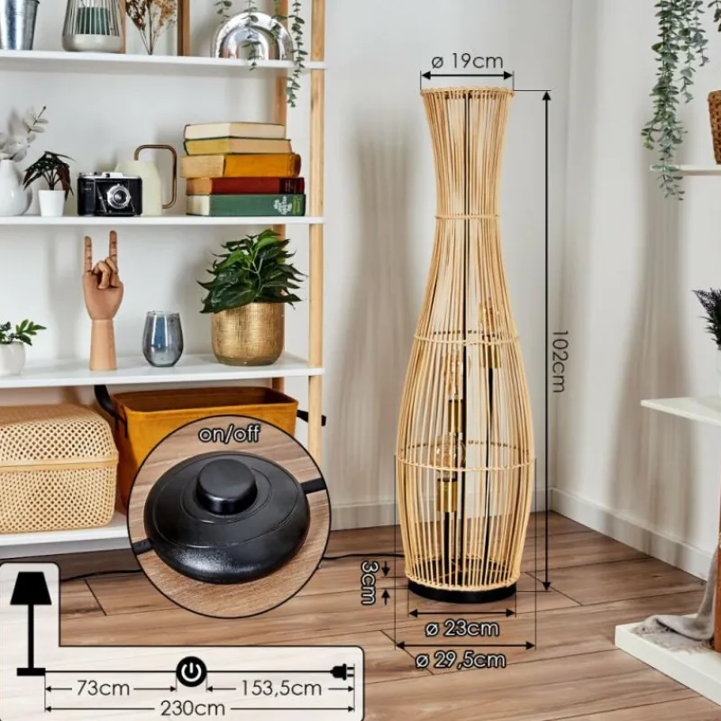 Lampes Dorées-hofstein Staby Lampadaire Or, Noir, 3 lumières