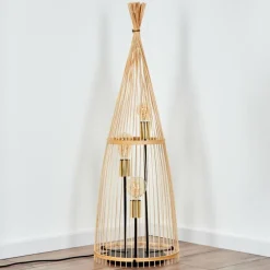 Lampes Dorées-hofstein Staby Lampadaire Or, Noir, 3 lumières