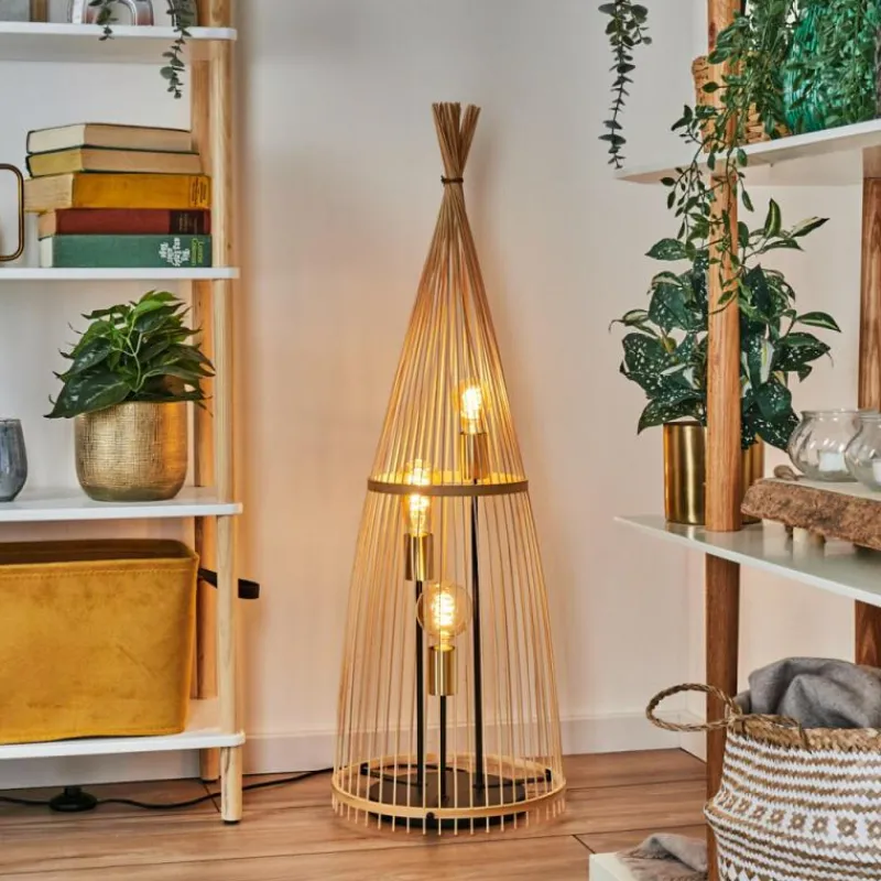 Lampes Dorées-hofstein Staby Lampadaire Or, Noir, 3 lumières