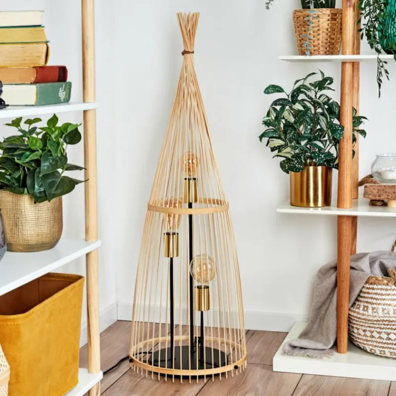 Lampes Dorées-hofstein Staby Lampadaire Or, Noir, 3 lumières