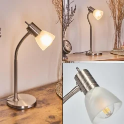 hofstein Stampen Lampe à poser Nickel mat, 1 lumière