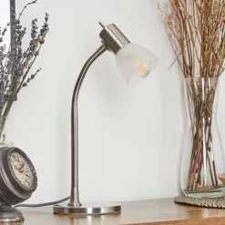 hofstein Stampen Lampe à poser Nickel mat, 1 lumière