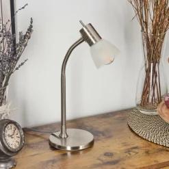 hofstein Stampen Lampe à poser Nickel mat, 1 lumière