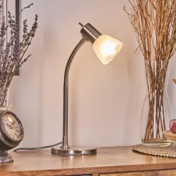 hofstein Stampen Lampe à poser Nickel mat, 1 lumière