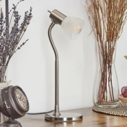 hofstein Stampen Lampe à poser Nickel mat, 1 lumière