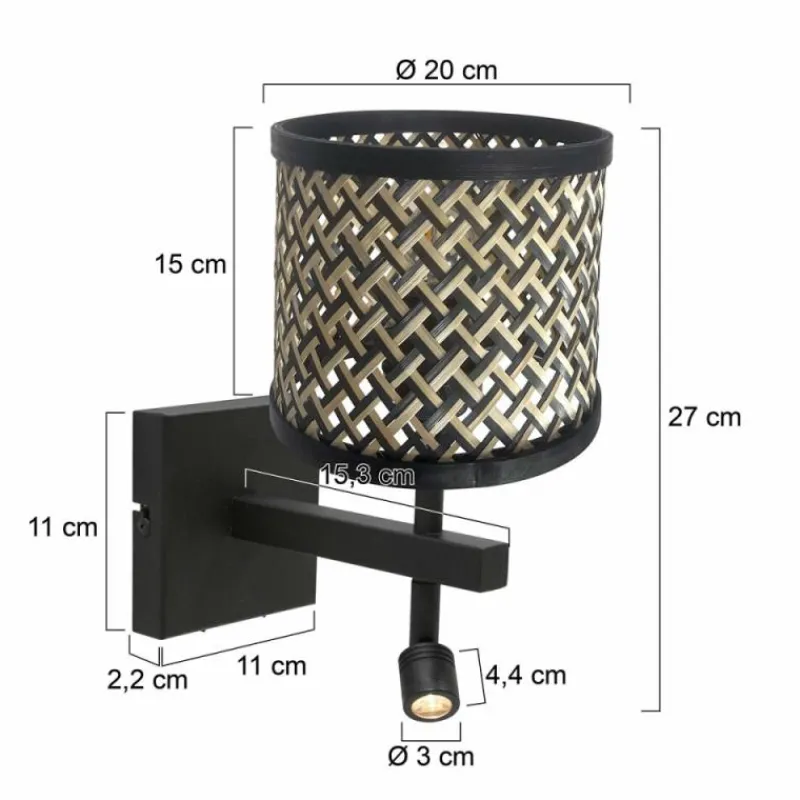 Luminaires Steinhauer Stang Applique murale LED Noir, 2 lumières* Éclairage Led