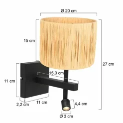 Luminaires Steinhauer Stang Applique murale LED Noir, 2 lumières* Éclairage Led