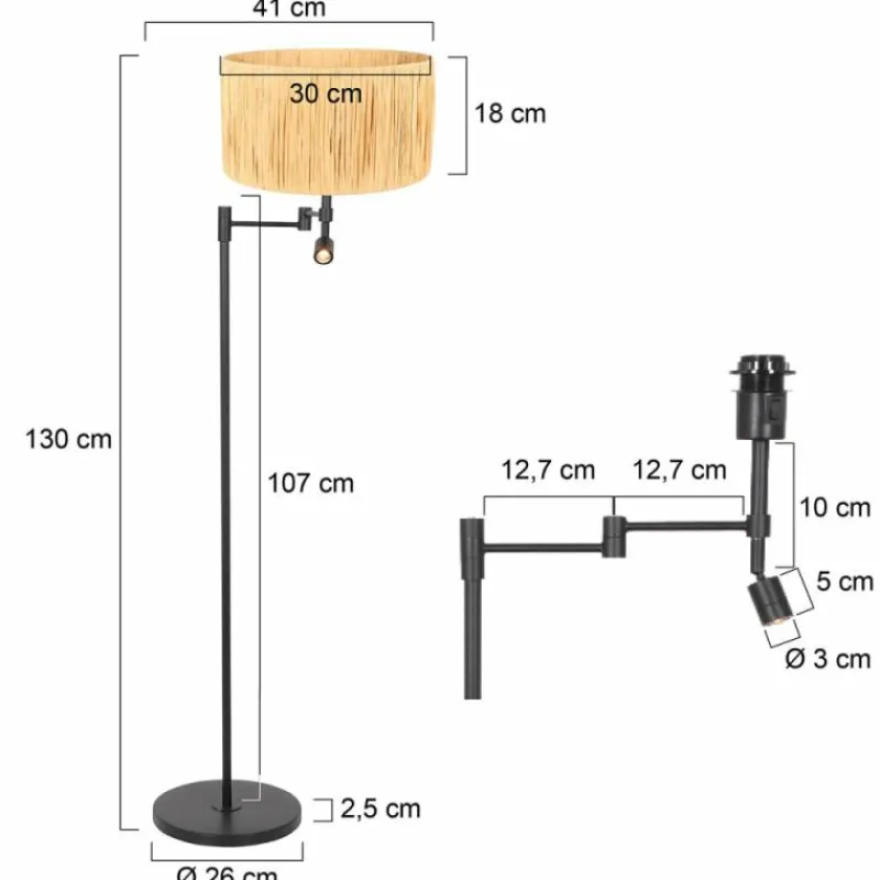 Luminaires Steinhauer Stang Lampadaire LED Noir, 2 lumières* Éclairage Led