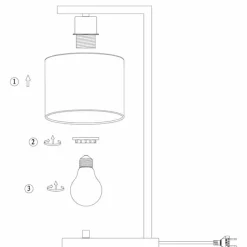 Luminaires Steinhauer Stang Lampe à poser Noir, 1 lumière* Lampes À Poser