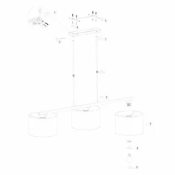 Luminaires Steinhauer Stang Suspension Noir, 3 lumières* Suspensions