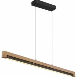 Lampes En Bois-Luminaires Globo Lighting Starla Suspension LED Brun foncé, Noir, 1 lumière