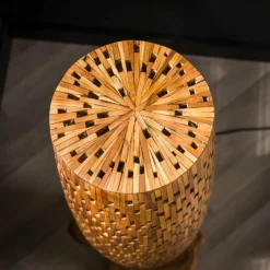 Lampes En Bois-hofstein Stehleuchte Lampadaire Brun, Écru, 4 lumières