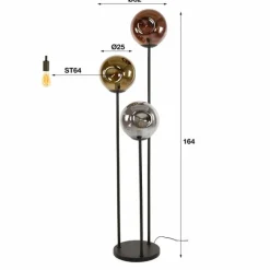 hofstein Stellar Lampadaire Anthracite, 3 lumières