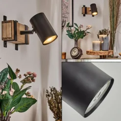 Lampes Industrielles-hofstein Storuma Applique murale, Spot mural Écru, Noir, 1 lumière